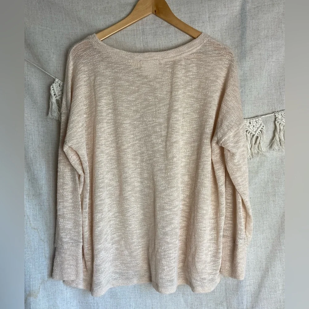 Anthropologie Maeve Light Pink Lightweight Long Sleeve Shirt Size L - Picture 2 of 10